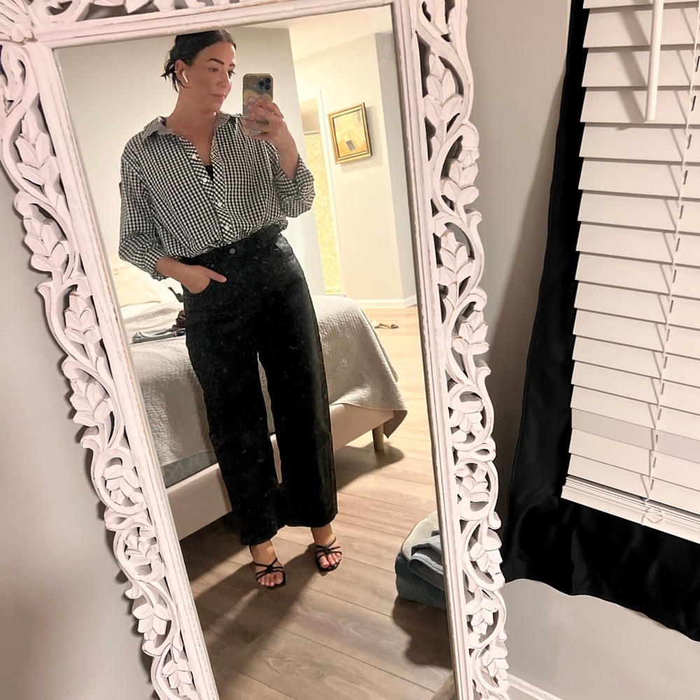 TALBOTS Plus 22W Checkered Button Down Blouse